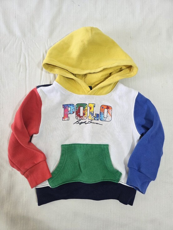 Polo Ralph Lauren Other - Polo by Ralph Lauren Colorblock Kids Hoodie - Yellow Hood, Red & Blue Sleeves 2t